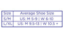 OS1st DermaSox Treated Comfort Socks Size Chart