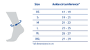 New Bauerfeind Merino Ankle Compression Sleeve - 20-30 mmHg Size Chart