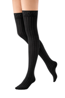 Bauerfeind VenoTrain Micro Thigh-High Compression Stockings 20-30 mmHg, Tango Pattern Lace Top - Long Length