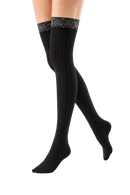 Bauerfeind VenoTrain Micro Thigh-High Compression Stockings 30-40 mmHg, Jive Pattern Lace Top - Short Length