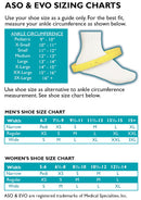 MedSpec ASO with plastic stays ankle brace size chart